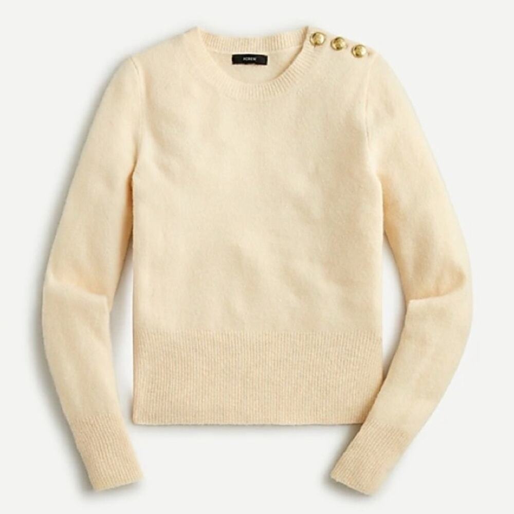 NWT J.Crew Crewneck Sweater‎ with Shoulder Buttons Size Large